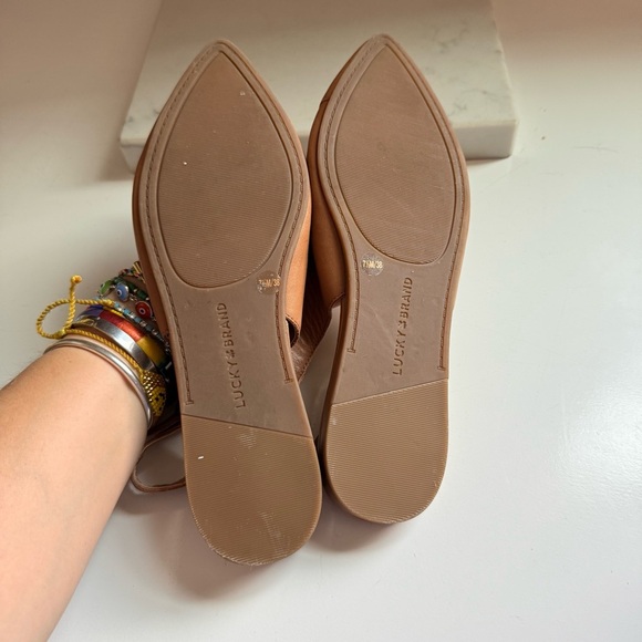 Lucky Brand Beratan Leather Brown Slingback Ballet Flats - Picture 8 of 8